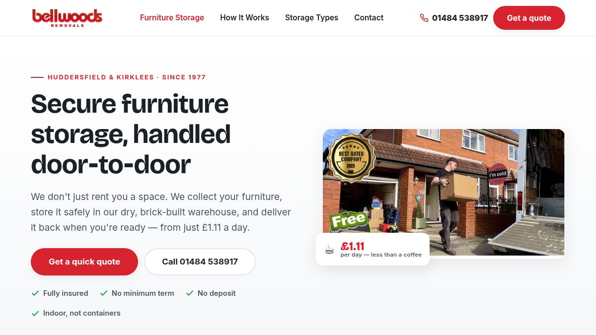 Huddersfield Secure Storage by Bellwoods Removals