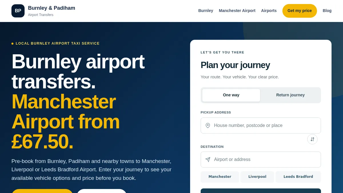 Burnley & Padiham Airport Transfers