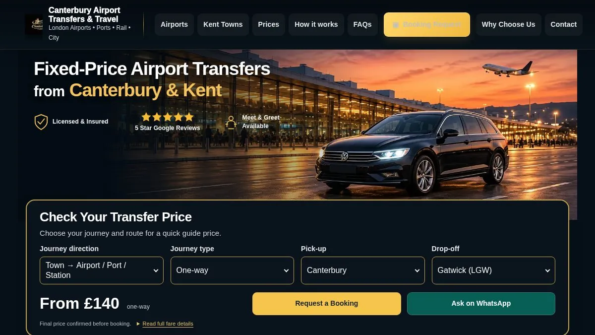 Canterbury Airport Transfers & Travel